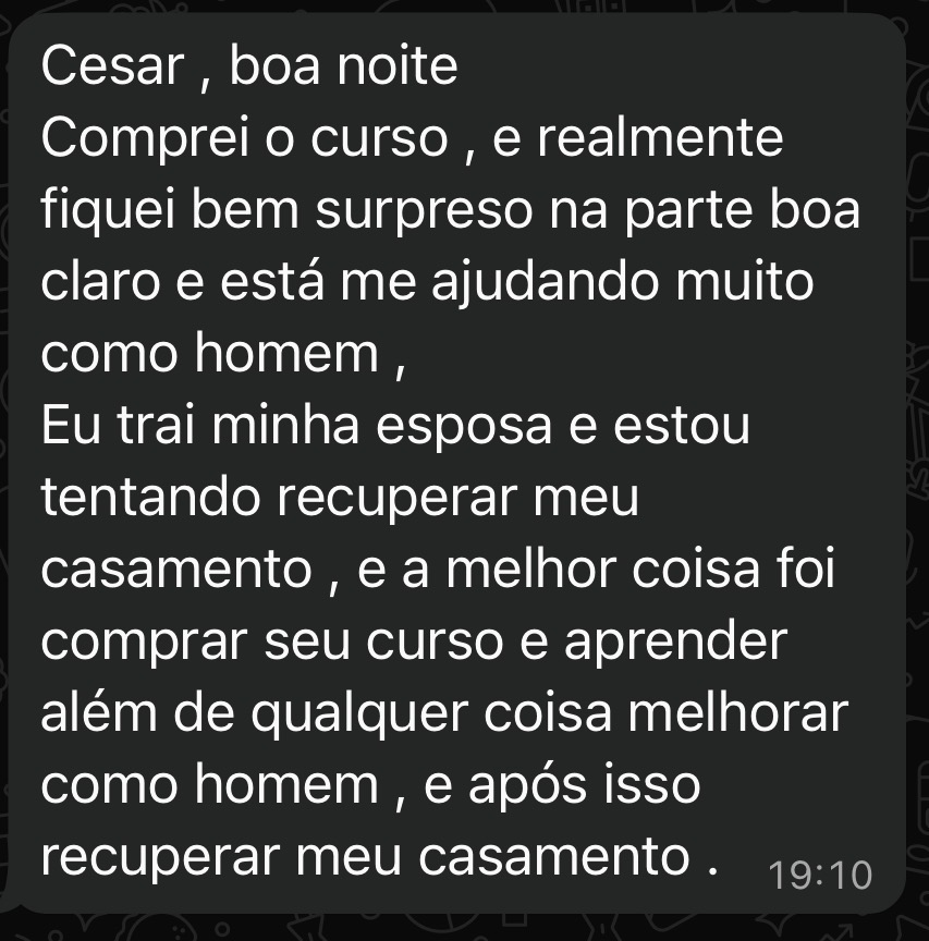 Depoimento aluno — trai minha esposa e estou tentando recuperar meu casamento